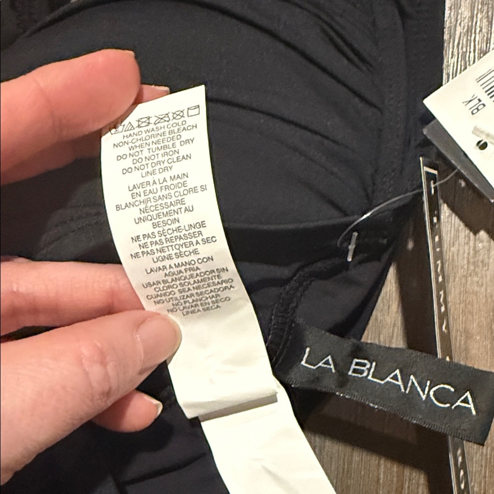 NWT La Blanca Women's Black One-Piece Swimsuit‎ Size 16 - Picture 11 of 11